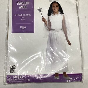 Kids Angel Halloween Costume - White size small 4-6